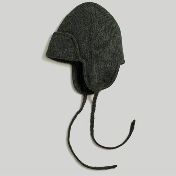 Madewell Fuzzy-Knit Ear Flap Alpaca Wool Blend Beanie - Picture 1 of 3